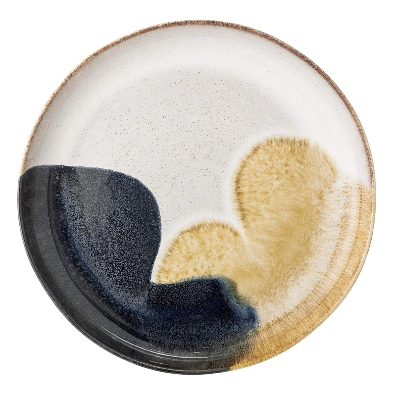 Bloomingville Nordic Stoneware Serving Plate, Colourful - 35 x 4 cm, Scandinavian Design, Dishwasher Safe - 82046914