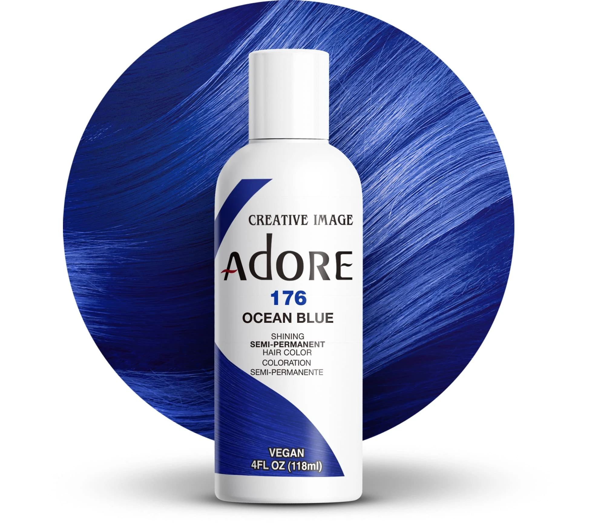 Adore Shining Semi Permanent Hair Color Ocean Blue (176), 118ml
