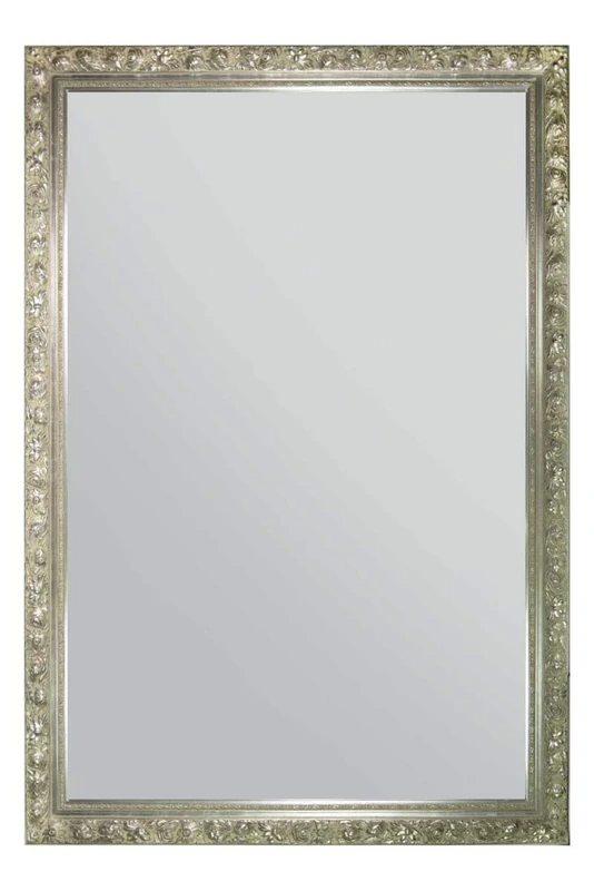 MirrorOutlet Extra Large Antique Silver Italian wood Framed mirror 203 x 142cm 6ft8 x 4ft8 - Image 1