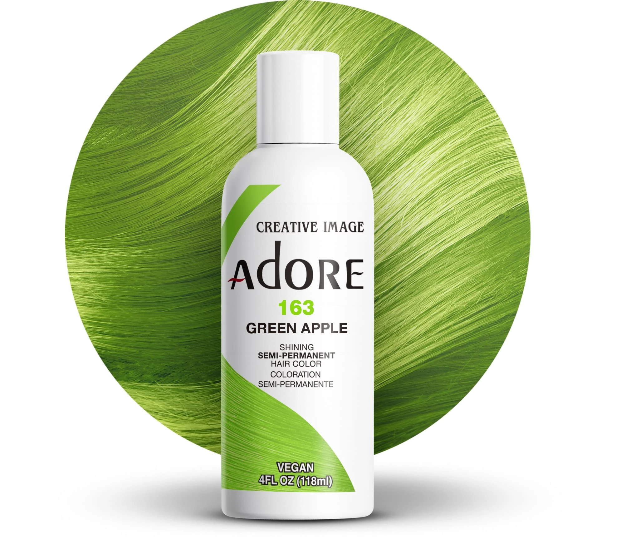 Adore Shining Semi Permanent Hair Color Green Apple (163), 118ml