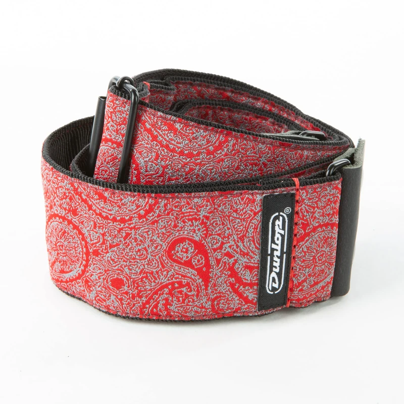 Dunlop Guitar Strap Jacquard Paisley Red D6711 - Image 1