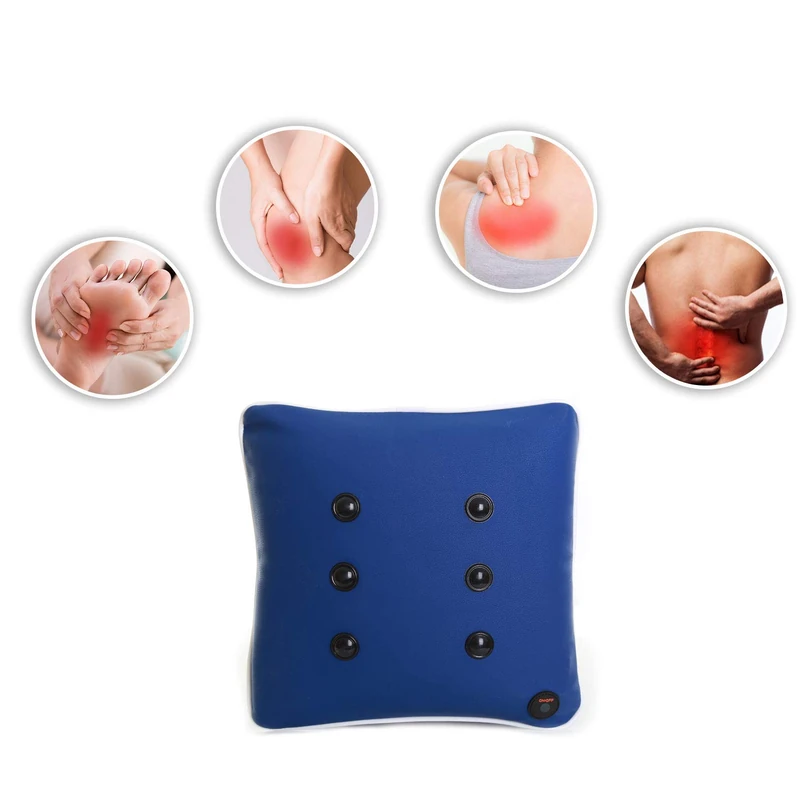 Playlearn Vibrating Sensory Massage Cushion Electric Back Pillow Rechargeable with USB-Back Massager for Lower Back Neck Shoulders Muscle Pain Relief Use at Home Car(Random Colour) - Image 1