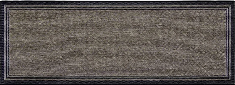 Gertmenian Indoor Outdoor Classic Flatweave Area Rug, Stain & UV Resistant Carpet, Deck, Patio, Poolside & Mudroom, 2x6 Ft Runner, Simple Border, Black Nut Brown, 21994 - Image 1
