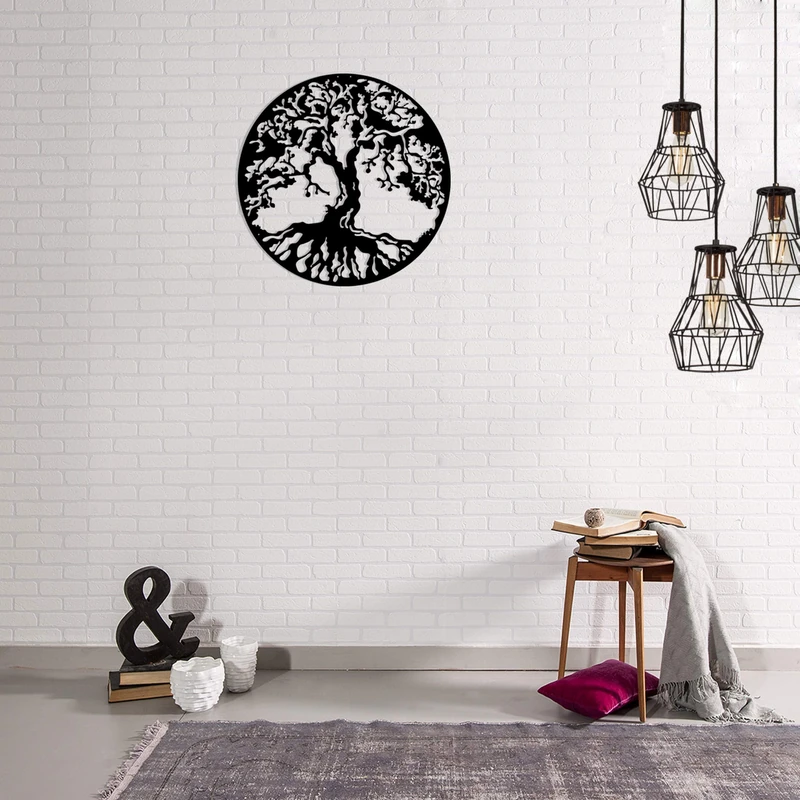 Homemania Wall Decoration 60 x 0.15 x 60 cm Black - Image 1