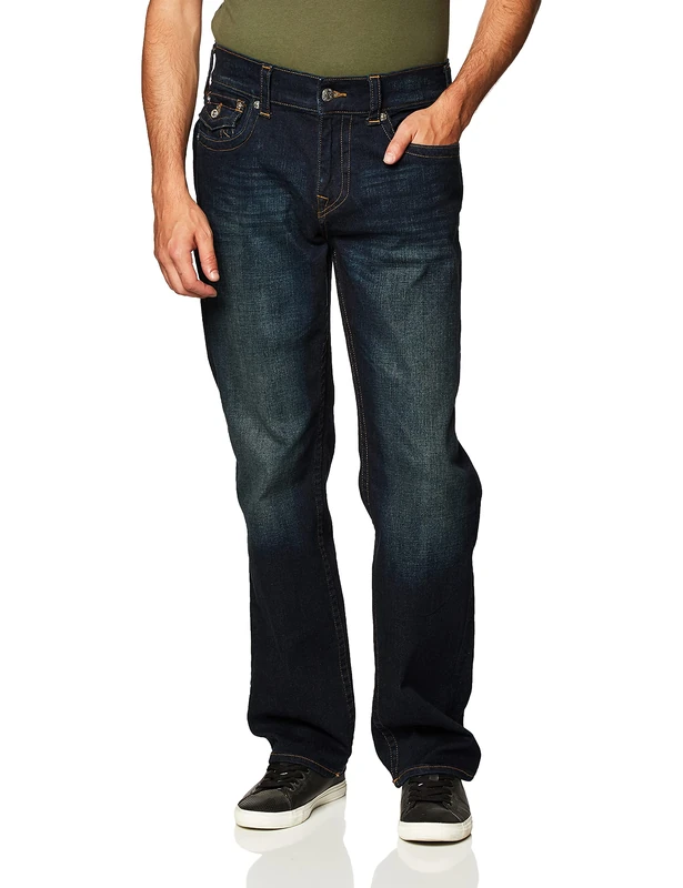 True Religion Men's Ricky Straight Leg Jean with Back Flap Pockets, Ggjd Last Call, 34