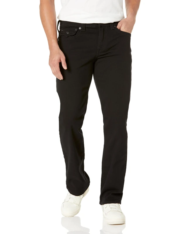 True Religion Men's Ricky Flap Sn 32 Inseam Jeans, 2sb Body Rinse Black, 30