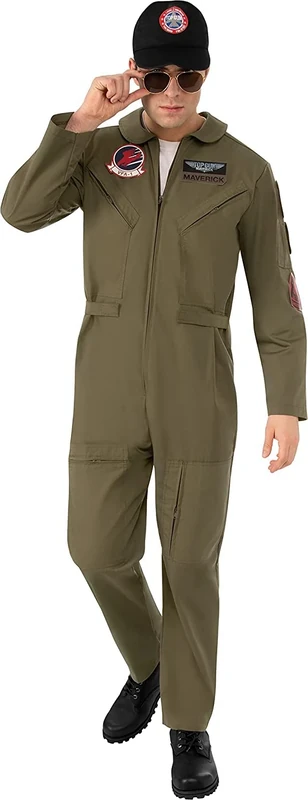 Rubies 702099 Top Gun Maverick Deluxe Flight Suit Adult Sized Costumes, As Shown, Medium