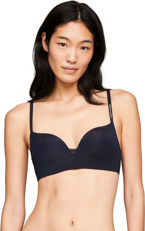 Tommy Hilfiger Women’s Non-Wired Push Up Bra, Blue (Desert Sky), 32D