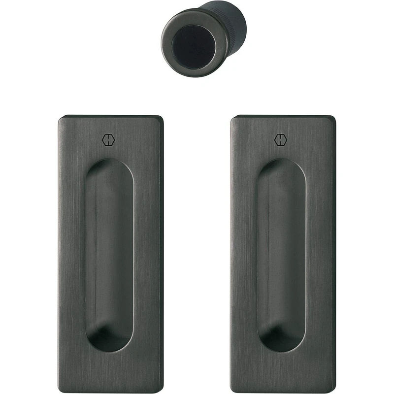 HOPPE 11733238 Sliding Door Shell, Black, Schwarz satiniert