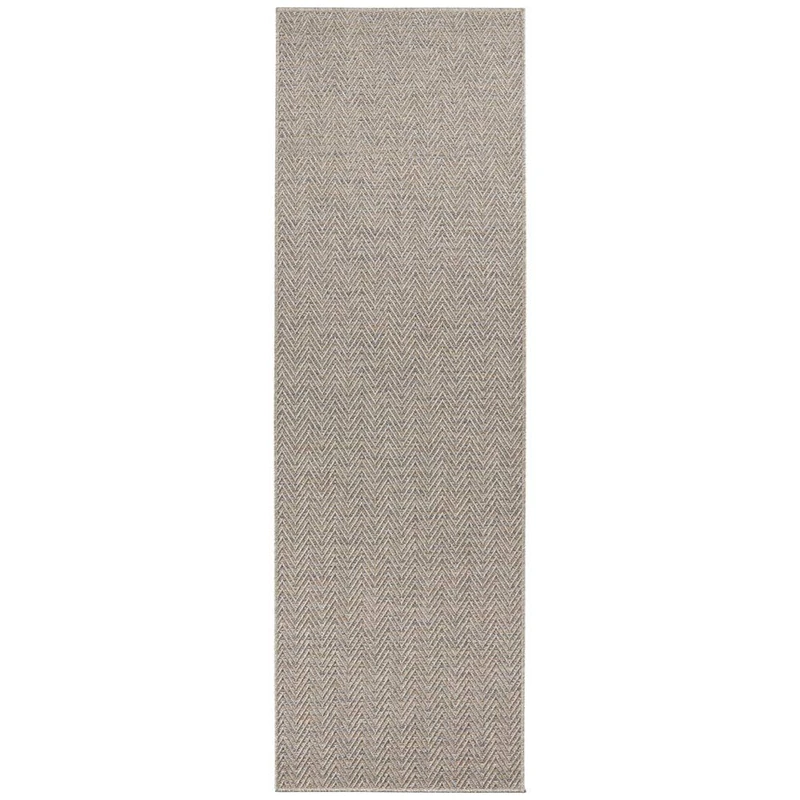 BT Carpet Nature Runner Indoor and Outdoor - Loop Kitchen Runner Non-Slip Flat Weave Short Pile Wool Look Fineloop Kitchen Rug for Hallway, Garden, Patio, Bathroom - Grey Multicoloured, 80 x 500 cm