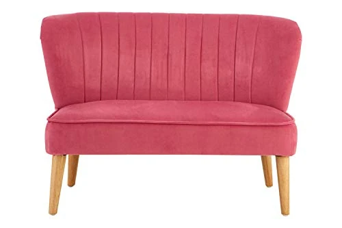 Mia Kids Sofa, Children's Furniture, Polyester Velvet, Soft Pink - 2 Seat