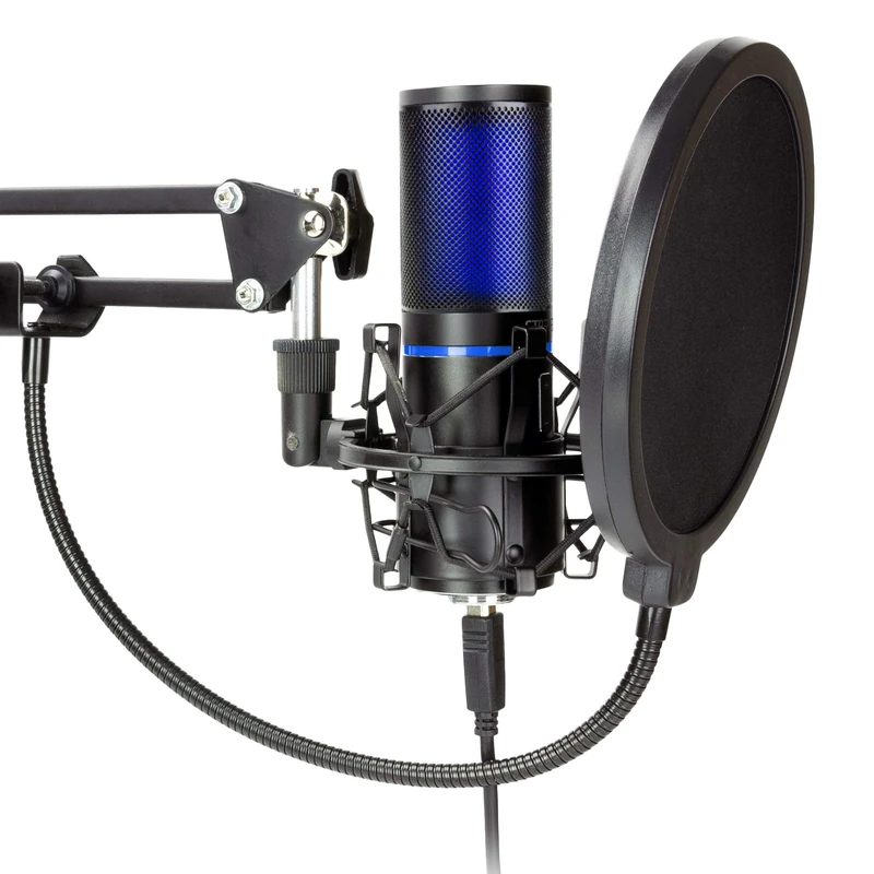 STRMD USB Microphone (Cardioid), Pop Up Green Screen, Shock Mount, Tripod Mic Stand, Scissor Mic Stand, Pop Filter & Wind Shield ideal for Zoom, Skype, Twitch & YouTube Equipment, ST-VLOG-SSK