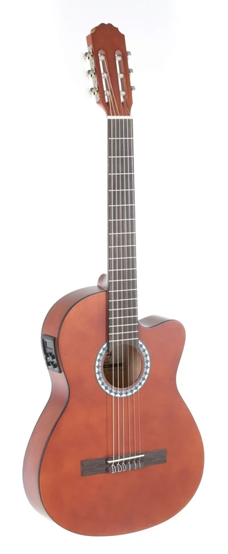 GEWA E-Acoustic Classical Guitar Basic - Classic Electro - 4/4 - Body Limewood - Pickup 4-Band EQ with Tuner - Cutaway - Slimbody - Walnut Colour