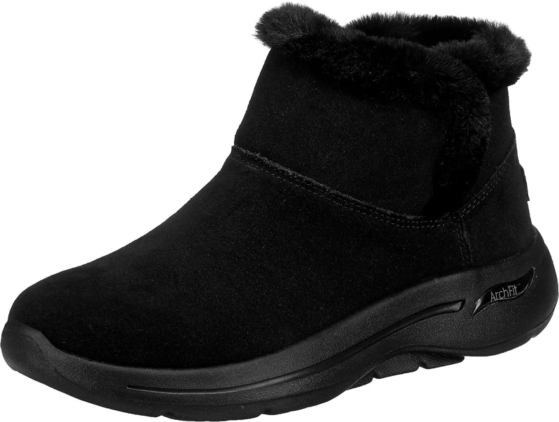 Skechers Women's GO Walk Arch FIT Ankle Boot, Black Suede , 4 UK medium - Image 1