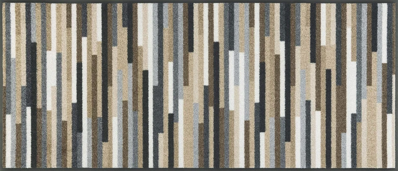 Wash+Dry Mikado Stripes Door Mat, 60 x 140 cm, Washable for Indoor and Outdoor Use