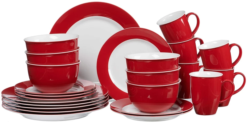 Ritzenhoff & Breker Kombiset Doppio 24-Piece Red, Porcelain