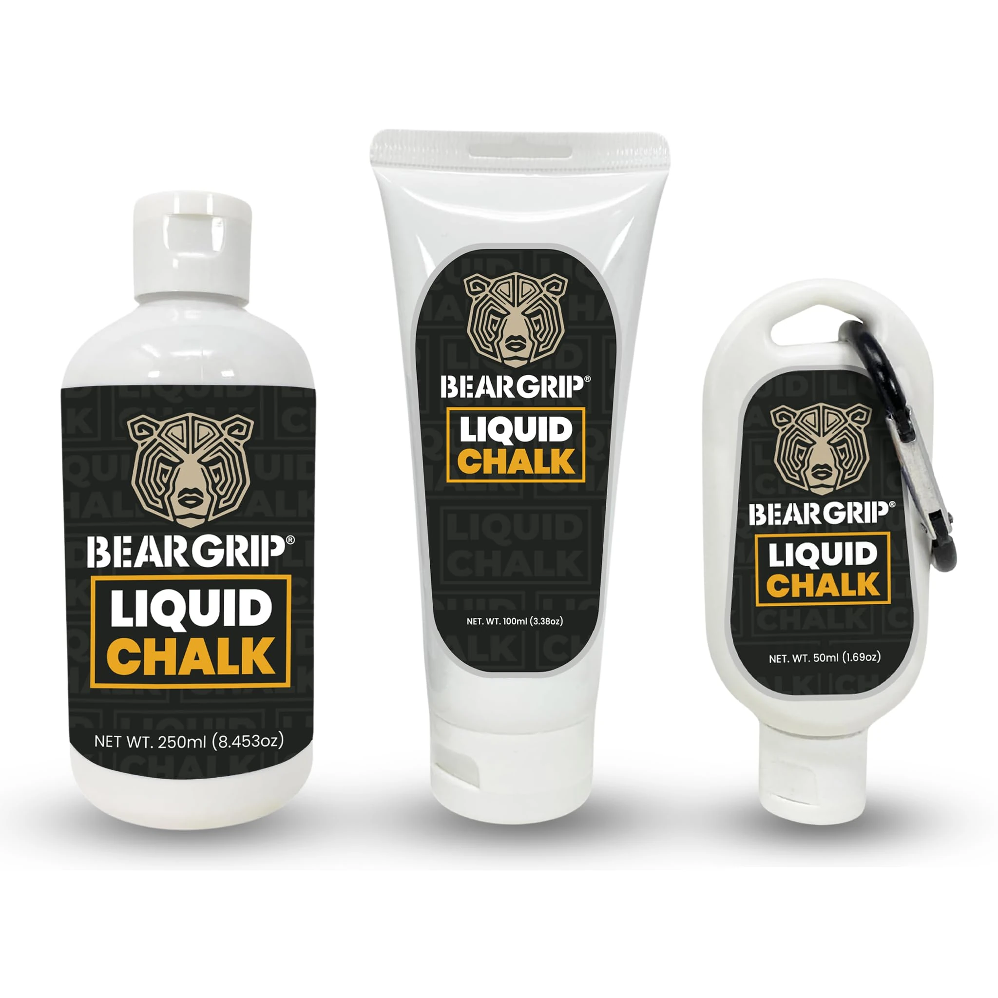 BEAR GRIP - LIQUID CHALK (CHOOSE between the three Sizes 50 ml, 100 ml or 250 ml) | Sports Chalk | Sweat Free Hands | Crossfit | Weightlifting | Powerlifting | Rock Climbing | Bodybuilding