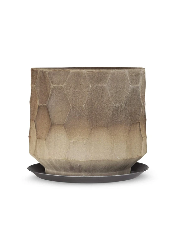 Kähler, Gro Flowerpot With Saucer Ø34 Cm Light Sand, Vase, Multicoloured, Unisex Adult - Image 1