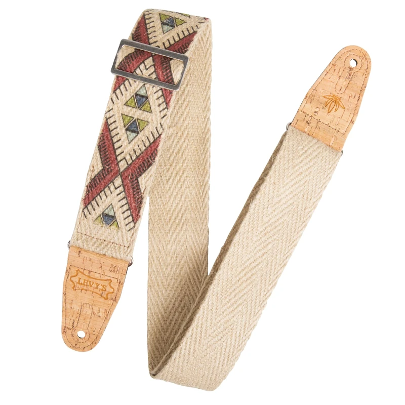 Levy's MH8P-002 Natural Hemp Webbing w Cork Ends and Pocket 2" - Tribal