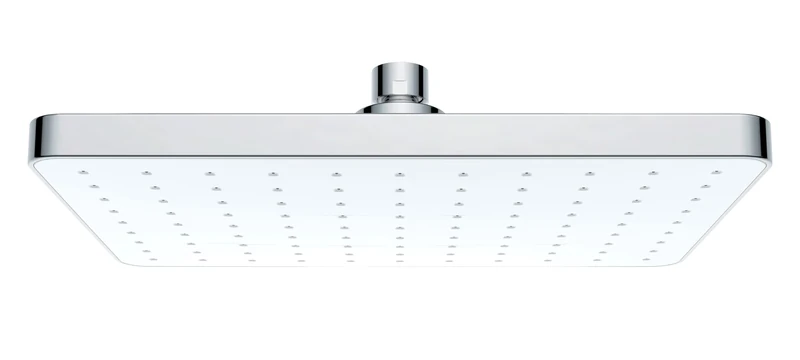 WENKO Shower Head No More Limescale Automatic Cleaning Shower Head Anti-Limescale with Automatic Cleaning Function Rainfall Shower Square Chrome 25 x 17 cm