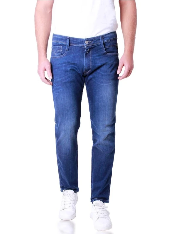 Replay Men's Jeans Anbass Slim-Fit Hyperflex Bio with Stretch, Blue (Medium Blue 009), 32W / 30L - Image 1