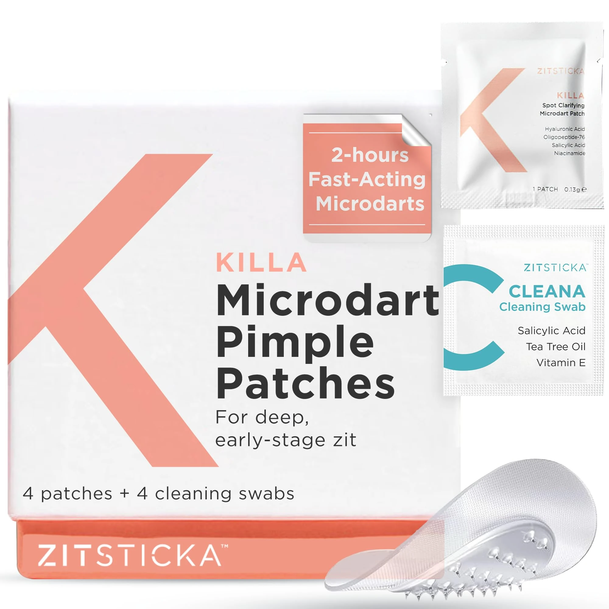 ZitSticka Killa Kit - Pimple Patches, Spot Patches - Fast-Acting Microdart Patch for Covering Zits and Spots for Face and Skin (4 Pack)