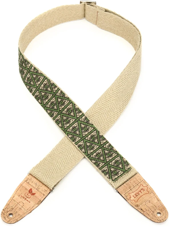 Levy's MH8P-005 Natural Hemp Webbing w Cork Ends and Pocket 2" - Illuminati