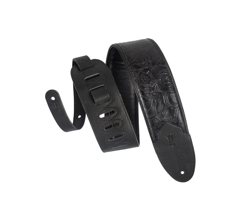 Levy's Leathers 3" Wide Garment Leather Guitar Strap with Rose Embossing (M4WP-007)