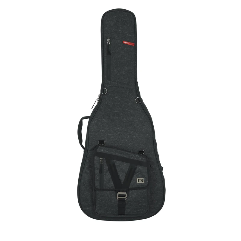 Gator Cases Transit Series Acoustic Guitar Gig Bag Charcoal Black Exterior (GT-Jumbo-BLK)