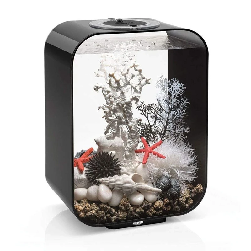 biOrb LIFE 15 Acrylic Aquarium, Black, MCR Multi-Colour Remote LED Lighting, Elegant Fish Tank with 5-Step Filtration System, Easy Setup, Includes Remote, Air Pump, Filter Cartridge, Ceramic Media