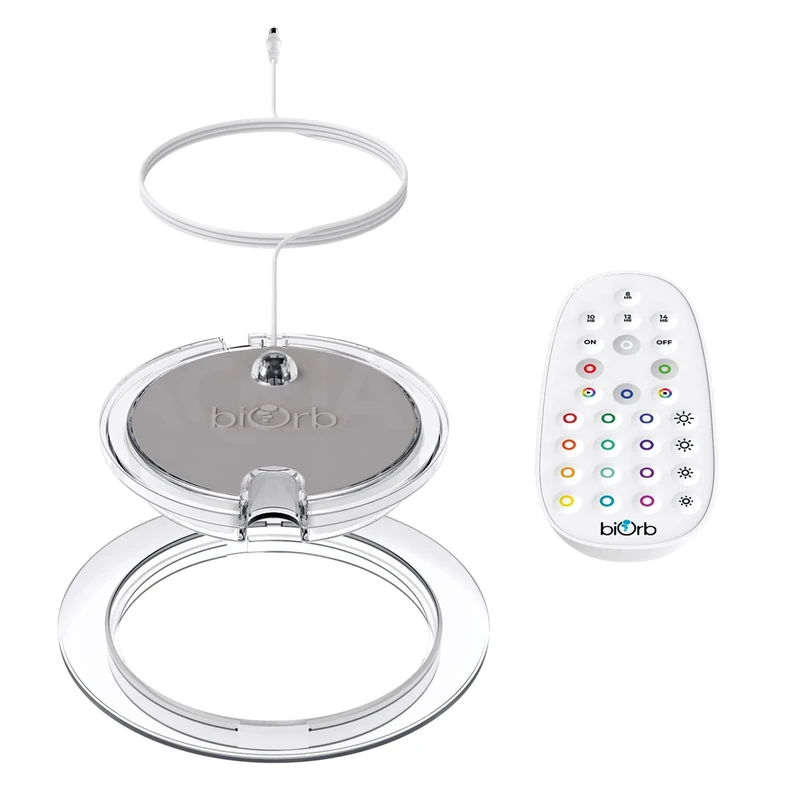 biOrb Small MCR LED Light, Grey, Multi-Colour Remote Controlled Lighting for biOrb Aquariums, 16 Colours, Day/Night Cycle, Adjustable Brightness, Compatible with DC LIFE, TUBE, LOOP & CLASSIC