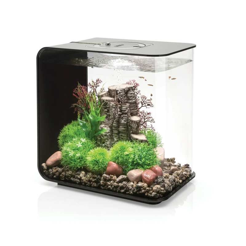 biOrb Flow 30 Acrylic Aquarium, Black, MCR Multi-Colour Remote LED Lighting, Stylish 30 Litre Fish Tank with 5-Step Filtration, Easy Setup, Includes Remote, Air Pump, Filter Cartridge, Ceramic Media