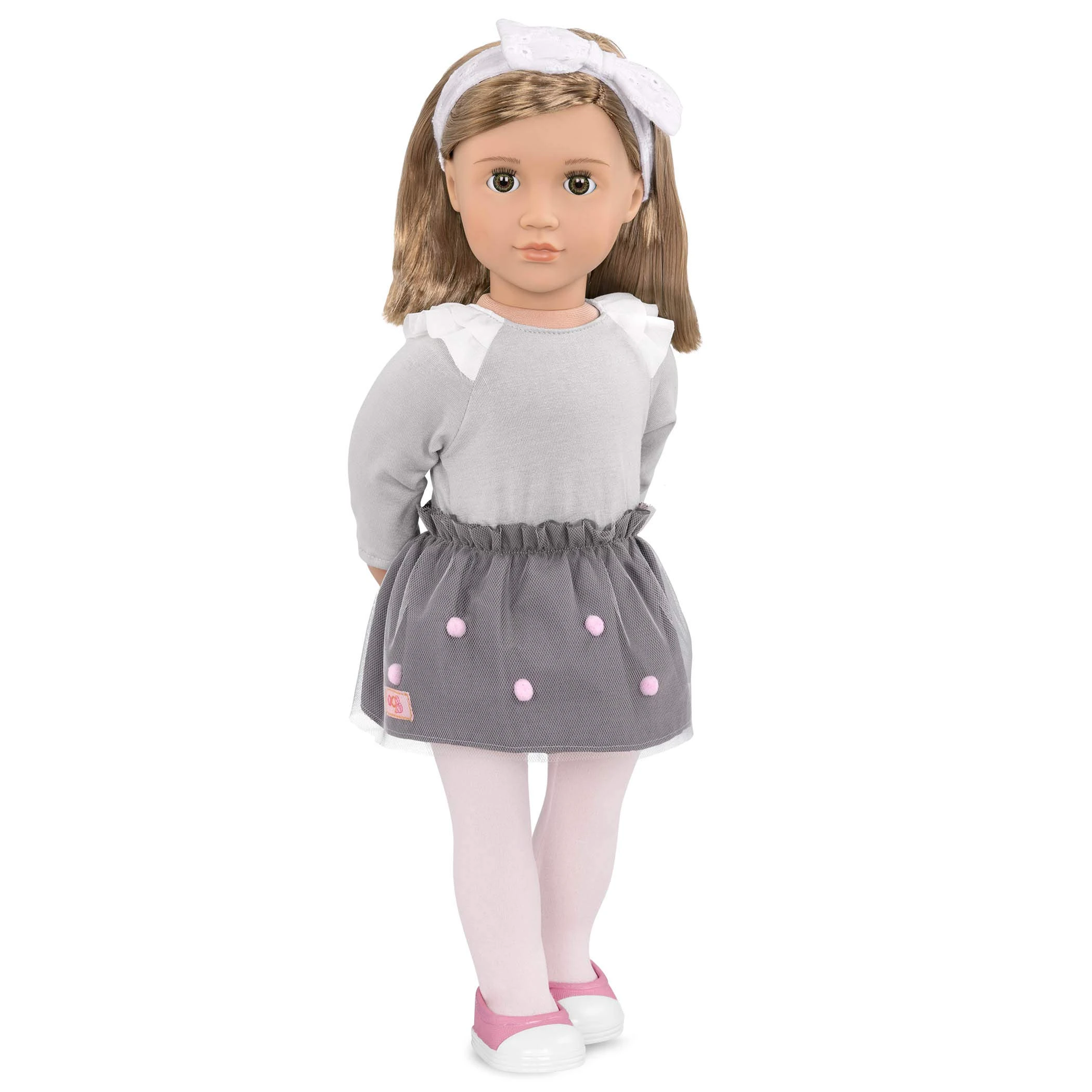 Our Generation Bina Doll – 18-inch Girl Doll with Cute Headband – Includes 6 Piece Clothing Set