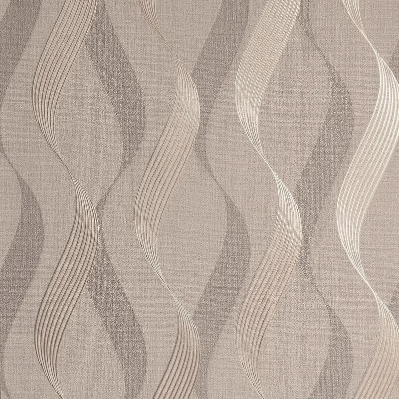 Arthouse Luxe Ribbon Mocha 295501 Wallpaper Heavyweight Vinyl Geometric Wave - Image 1