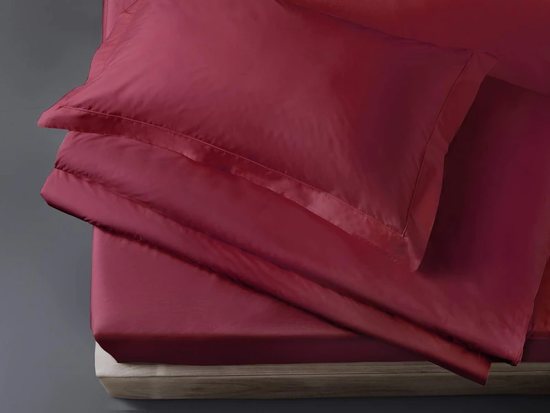 NK HOME ENNEKAPPA1876 COLOR BED SET WITH DOUBLE DUVET COVER Queen-size bed Red Scarlet - Image 1