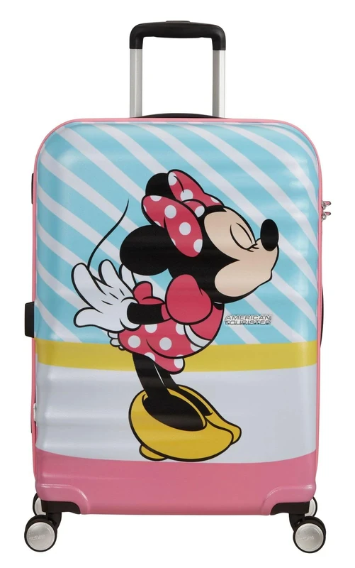 American Tourister Wavebreaker Disney - Spinner M, Kids luggage, 67 cm, 64 L, Multicolour (Minnie Pink Kiss)
