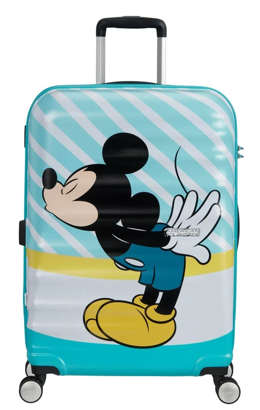 American Tourister Wavebreaker Disney - Spinner M, children's luggage, 67 cm, 64 L, multicolor (Mickey Blue Kiss)