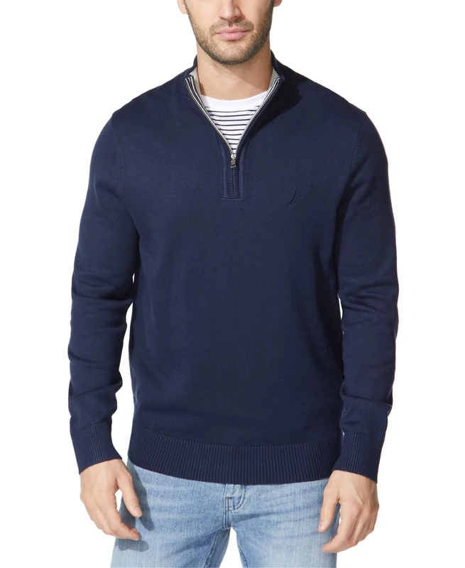 Nautica Men's Quarter-Zip Sweater, Navy, XXL