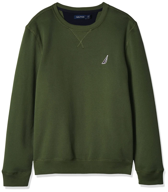 Nautica Men's Basic Crew Neck Fleece Sweatshirt, Pine Forest, Large