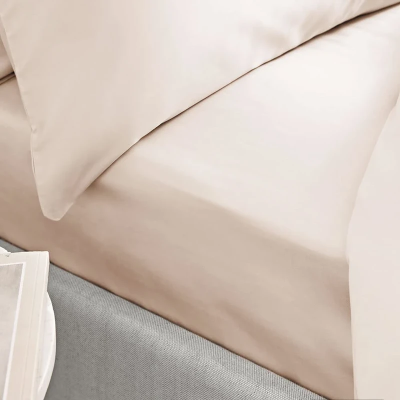 Bianca 400 Thread Count Cotton Sateen Super King Fitted Sheet Oyster