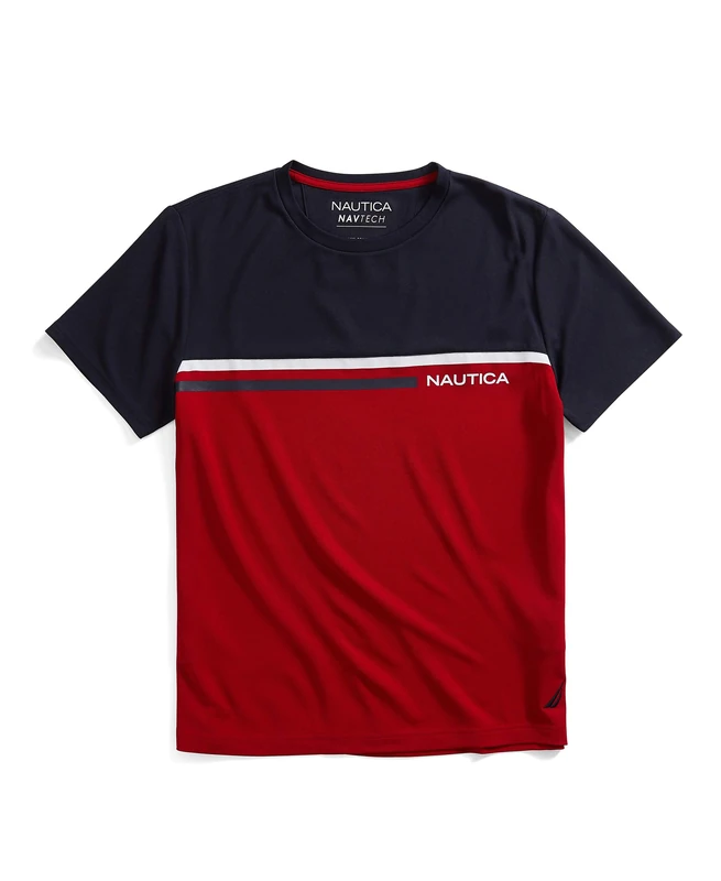 Nautica Men's Navtech Colorblock Tee T-Shirt, Red, XL - Image 1