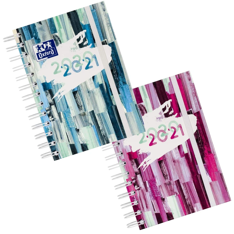 Oxford 20x School Diary 2020/2021 Pack of 10 with 2 Colours Spirit 2 Pages = 1 Week 12 x 18 Twin-Wire Spiral 80 Sheets