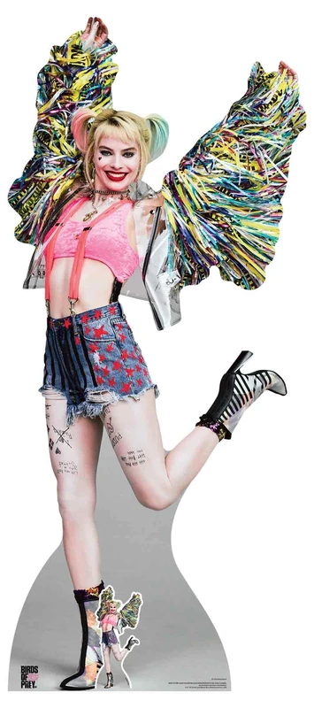Star Cutouts SC1535 Harley Quinn Margot Robbie Birds of Prey Lifesize Cardboard Cutout 198cm – DC Movie Fan Display, Party Decoration & Collector Gift