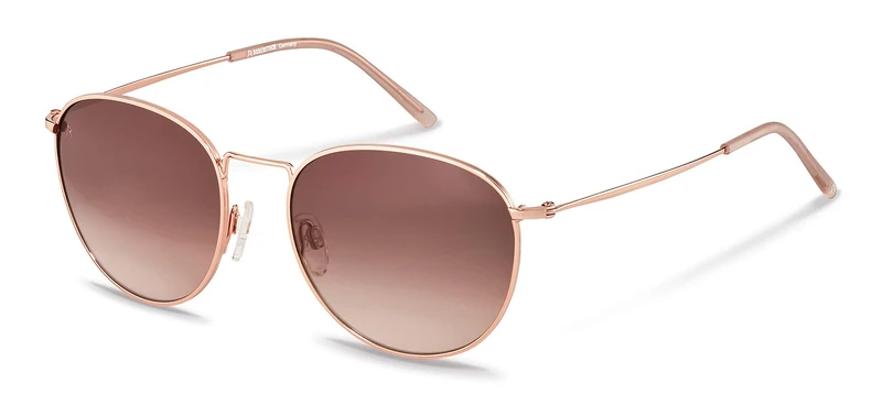 Rodenstock Women's Classic Sun R1426 Retro-Style Lightweight, Round Sunglasses with Stainless Steel Frame, Rose Gold, Rose, Medium