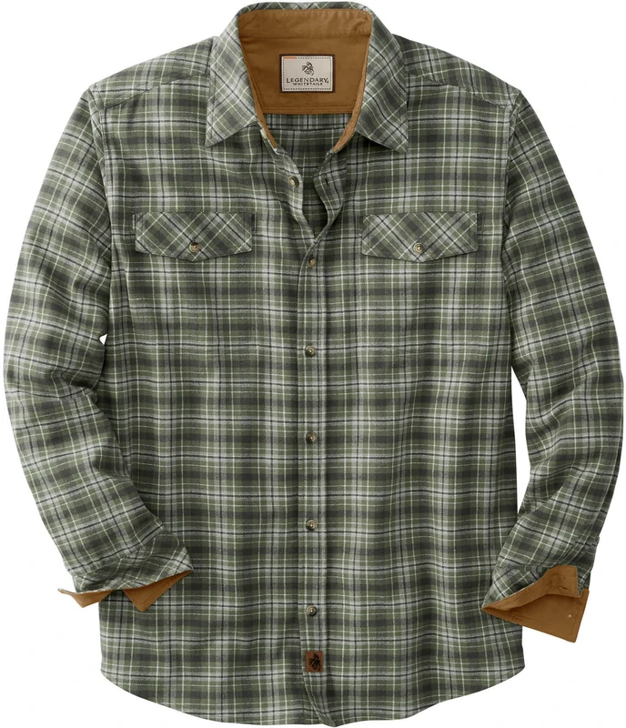 Legendary Whitetails Men's Legendary Flannel Shirt, Forest Moss Plaid, X-Large Tall