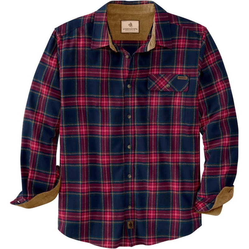 Legendary Whitetails Buck Camp Flannels, Tartan Red Plaid, X-Large Tall