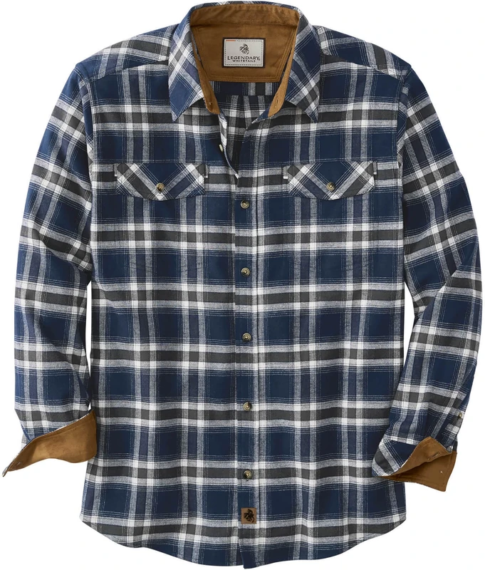Legendary Whitetails Men's Legendary Flannel Shirt, Halo Moonlight Shadow Plaid, 5X-Large