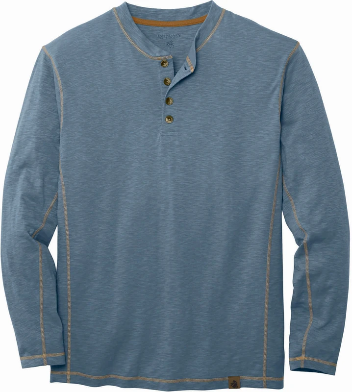 Legendary Whitetails Men's Maverick Slub Henley Shirt, Blue Mirage, Large Tall