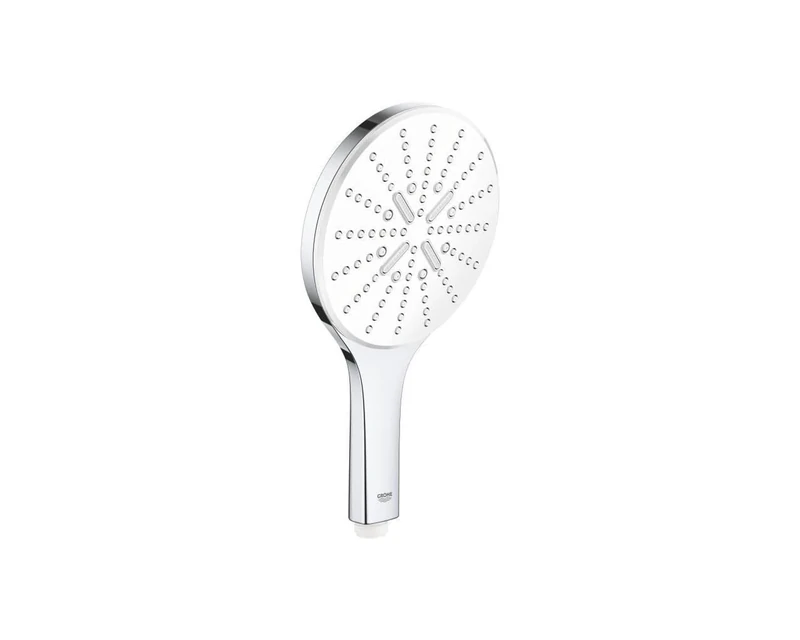 GROHE Vitalio 150 SmartActive - Hand Shower 15 cm (Push Button with 3 Spray Selection, Water Saving, Anti-Limescale system, Universal Mounting System), Chrome with Spray Plate Moon White, 26597000