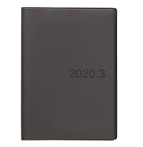 MUJI 2020 Fine Paper Schedule Note Beginning March 2020 A6 Size (4.1 x 5.8 in) Monthly/Weekly Notebookk Dark Gray